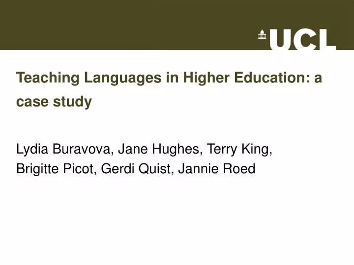 teaching languages in higher education a case study