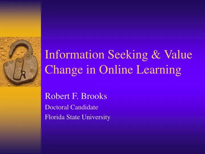 information seeking value change in online learning