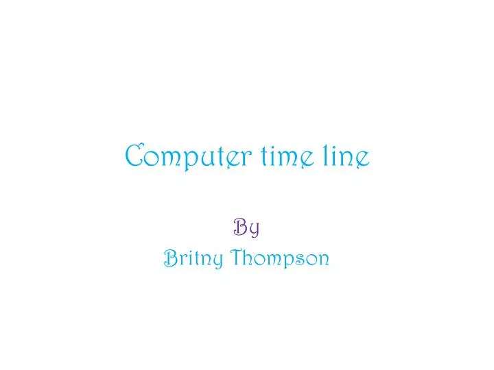 computer time line