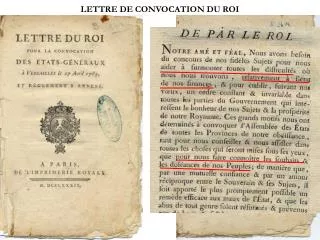 lettre de convocation du roi