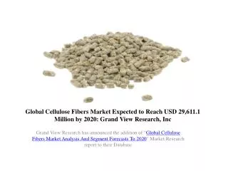 Global Cellulose Fibers Market Outlook to 2020