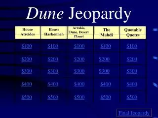 Dune Jeopardy