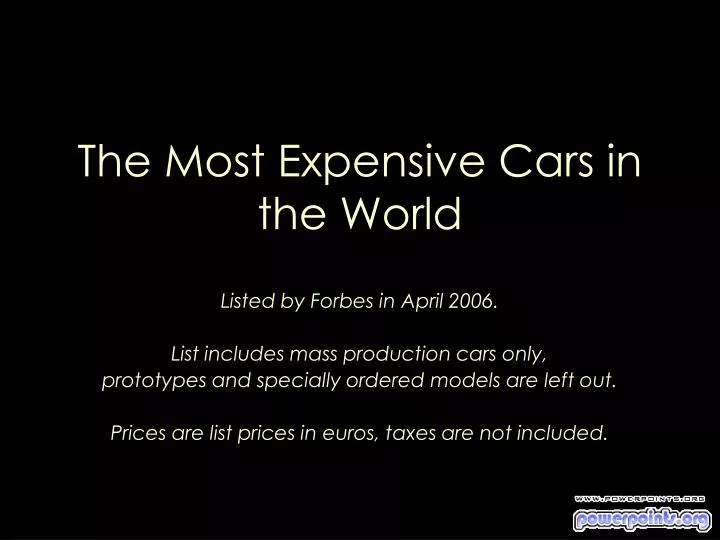 the most expensive cars in the world