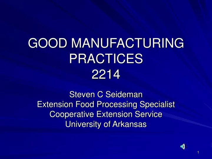good manufacturing practices 2214