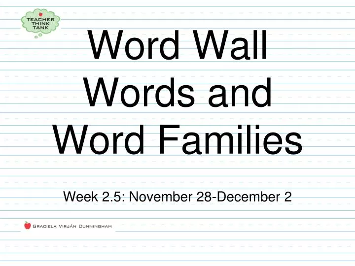 word wall words and word families