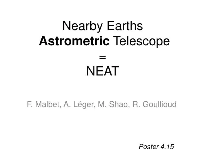 nearby earths astrometric telescope neat