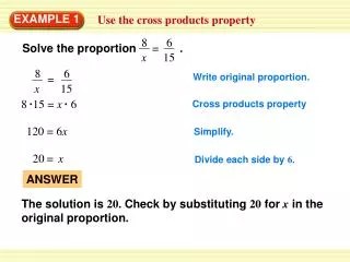 Use the cross products property