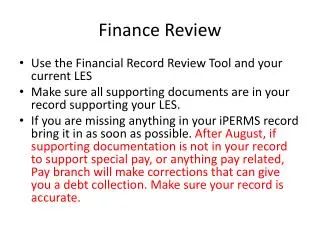 Finance Review