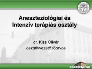 aneszteziol giai s intenz v ter pi s oszt ly