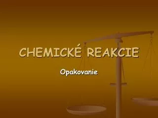 chemick reakcie