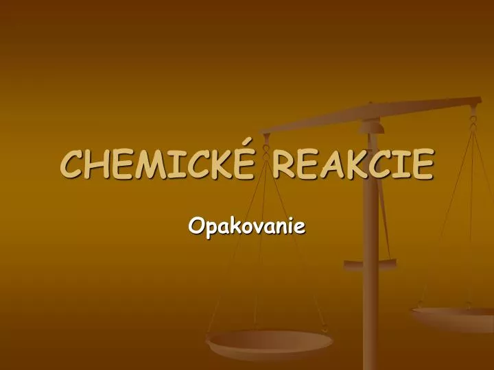 chemick reakcie