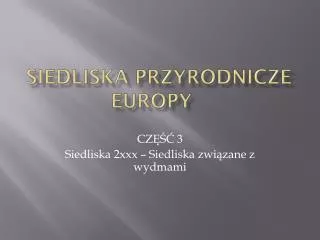 siedliska przyrodnicze europy