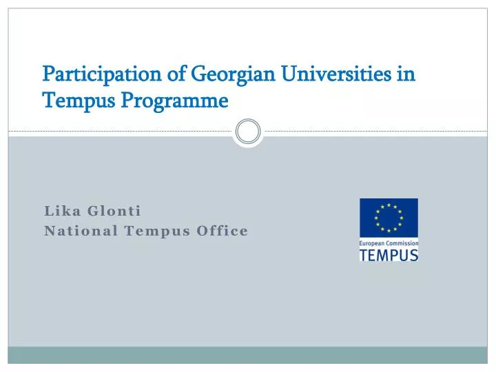 participation of georgian universities in tempus programme