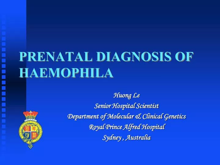 prenatal diagnosis of haemophila