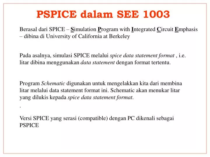 pspice dalam see 1003