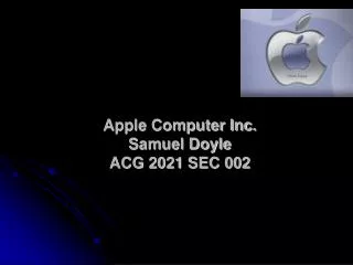 Apple Computer Inc. Samuel Doyle ACG 2021 SEC 002