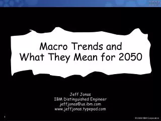 Macro Trends and What They Mean for 2050