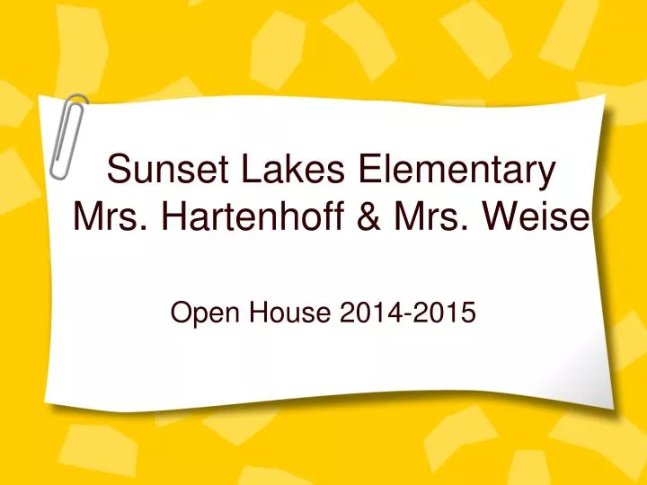 sunset lakes elementary mrs hartenhoff mrs weise