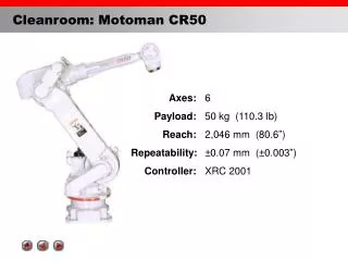 Cleanroom: Motoman CR50