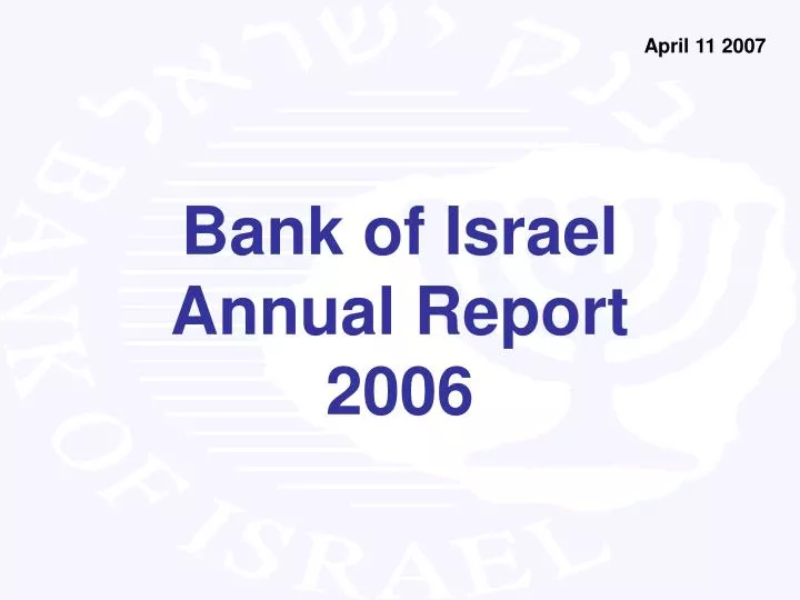 bank of israel annual report 2006