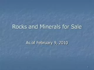 Rocks and Minerals for Sale