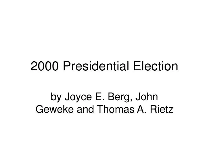 2000 presidential election