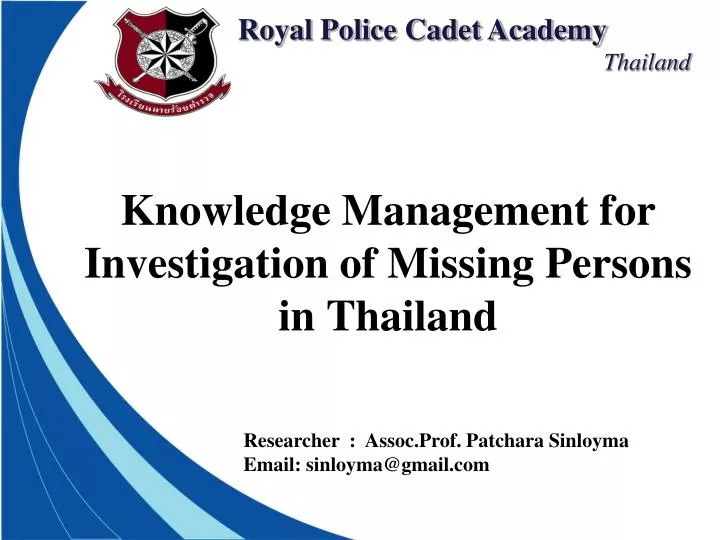 knowledge management for investigation of missing persons in thailand