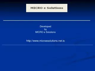 Developed by MICRO e Solutions