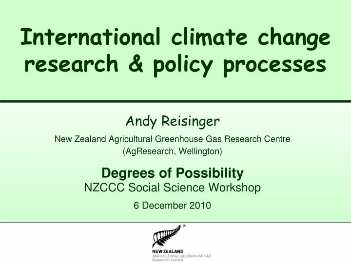 international climate change research policy processes