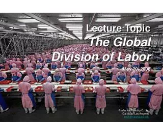 Lecture Topic The Global Division of Labor May 20, 2008