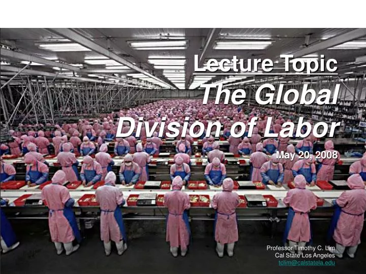 lecture topic the global division of labor may 20 2008
