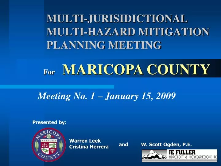 multi jurisidictional multi hazard mitigation planning meeting