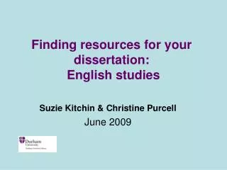 Finding resources for your dissertation: English studies