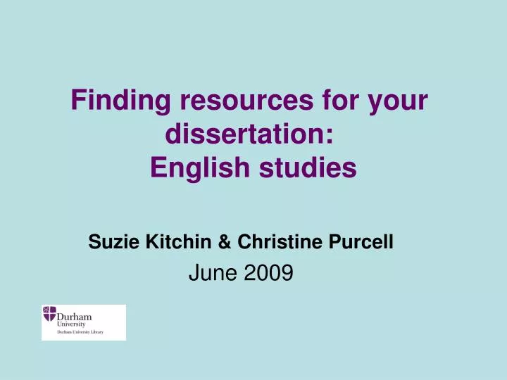 finding resources for your dissertation english studies
