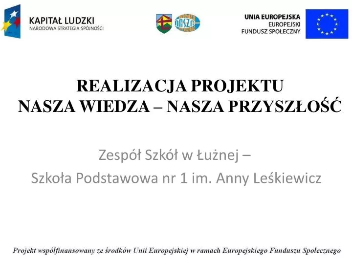 realizacja projektu nasza wiedza nasza przysz o