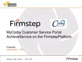 MyCorby Customer Service Portal AchieveService on the FirmstepPlatform