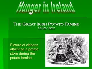 The Great Irish Potato Famine 1845-1850