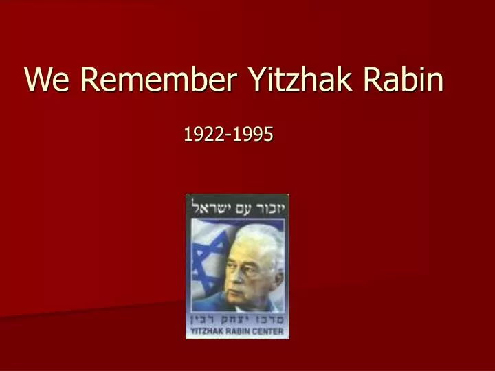 we remember yitzhak rabin