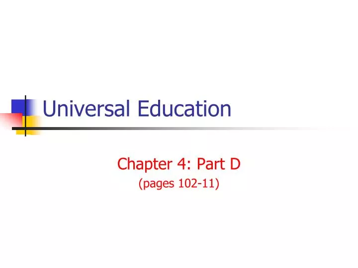 universal education
