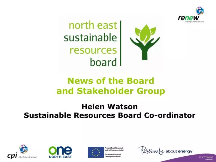 helen watson sustainable resources board co ordinator