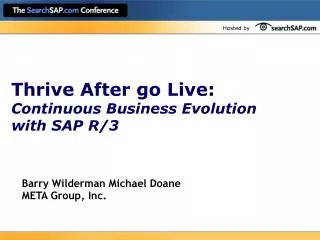 Thrive After go Live: Continuous Business Evolution with SAP R/3