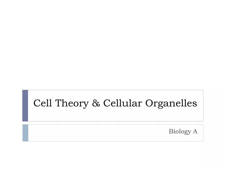 cell theory cellular organelles