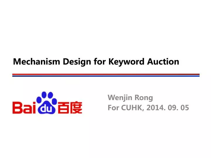 mechanism design for keyword auction