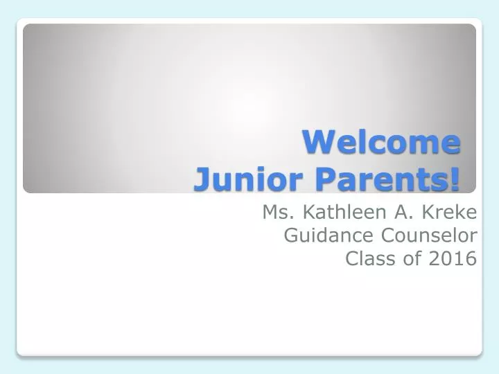 welcome junior parents
