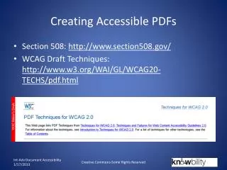 Creating Accessible PDFs