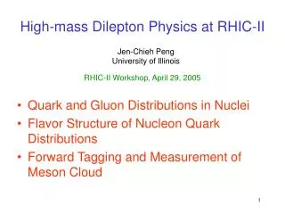 High-mass Dilepton Physics at RHIC-II
