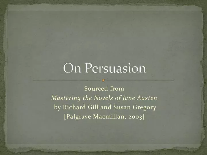 on persuasion