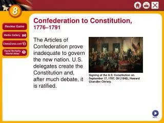 Signing of the U.S. Constitution on September 17, 1787. Oil (1940), Howard Chandler Christy.