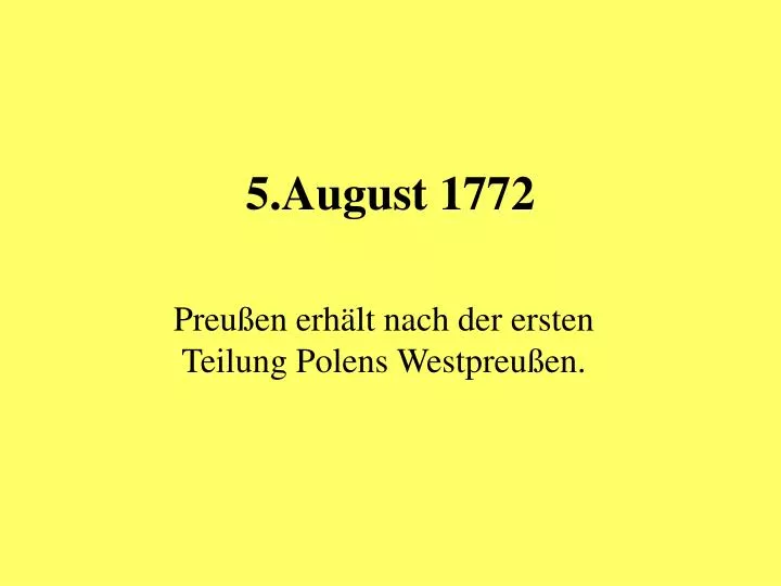 5 august 1772