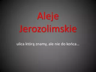 aleje jerozolimskie